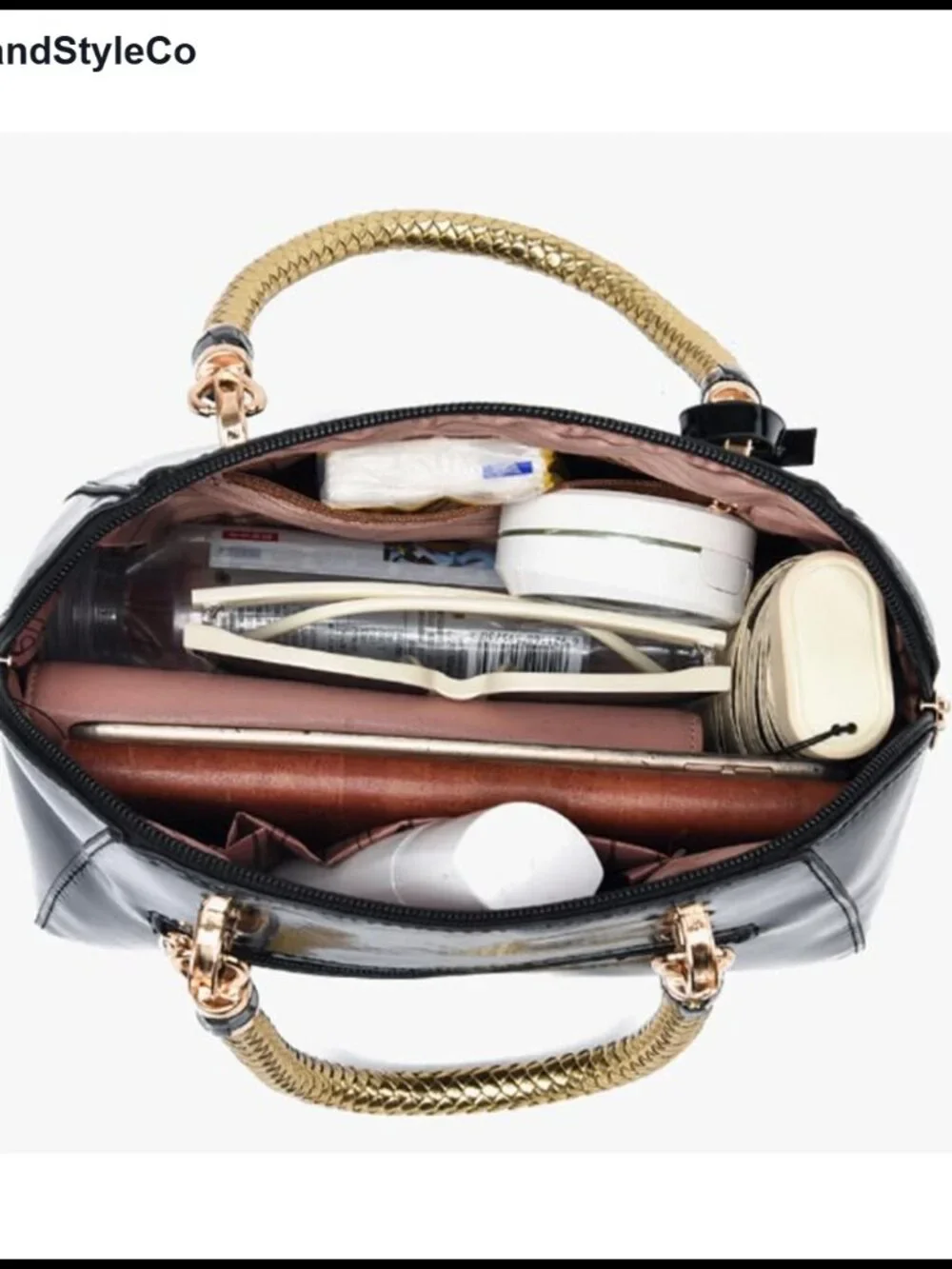 Patent Vegan Leather Satchel Purse Crossbody Shoulder Bag Shiny Handbag